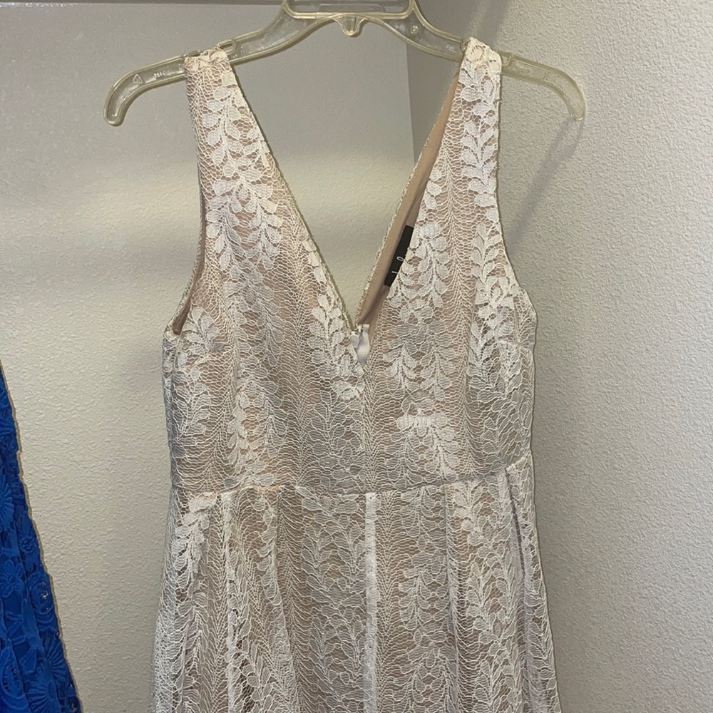 Short flowy white lace dress